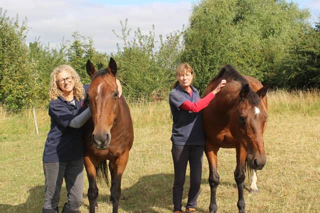 Tracy Wilson (right), founder of Foxdale Equine Assisted Learning, of Oasby, with volunteer Carolyn Ashwin.