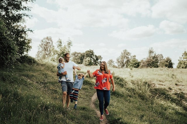 Benedict enjoying a walk with his family. Picture: Helen Blythe (Katie Ingram Photography)