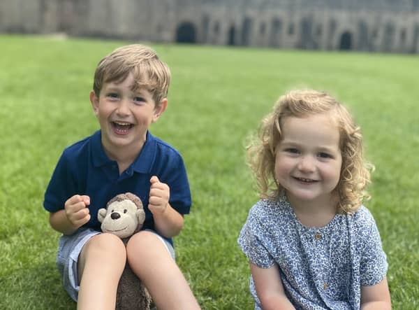 Benedict with his sister Etta. Picture: Helen Blythe