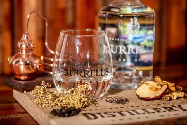Massingberd-Mundy's Burrell's gin, made from apples and elderflower grown on the estate. EMN-211216-141924001