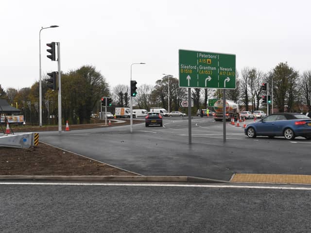 The Holdingham roundabout, which has just been upgraded.