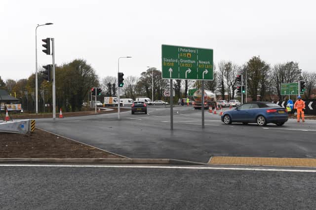 The Holdingham roundabout, which has just been upgraded.