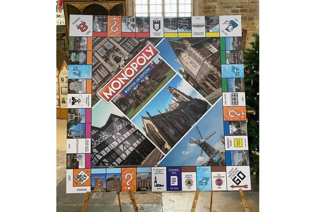The game board for the Boston edition of Monopoly.
