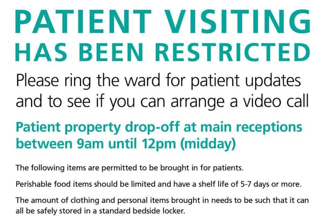 Hospital patient visiting has been restricted.
