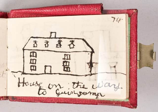 A notebook containing drawings by Tennyson as a child. EMN-211220-092416001