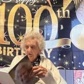 Gladys celebrated her 100th birthday at Waterloo House in Market Rasen EMN-211216-163145001