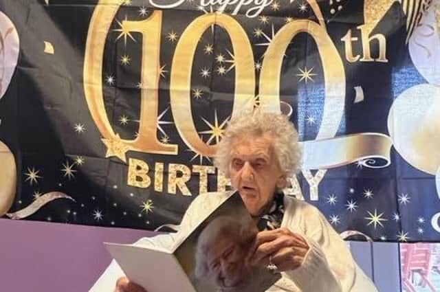 Gladys celebrated her 100th birthday at Waterloo House in Market Rasen EMN-211216-163145001