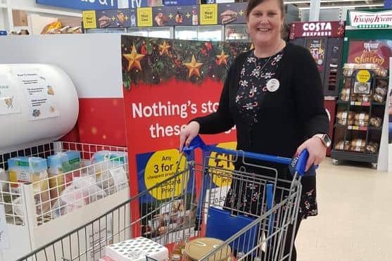 A trolley load of food was donated by Tesco of Skegness for the fest at the Sstorehouse.