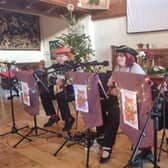 Wainfleet Uke entertaining guests at the Wainfleet Methodist Church Big Christmas Feast.