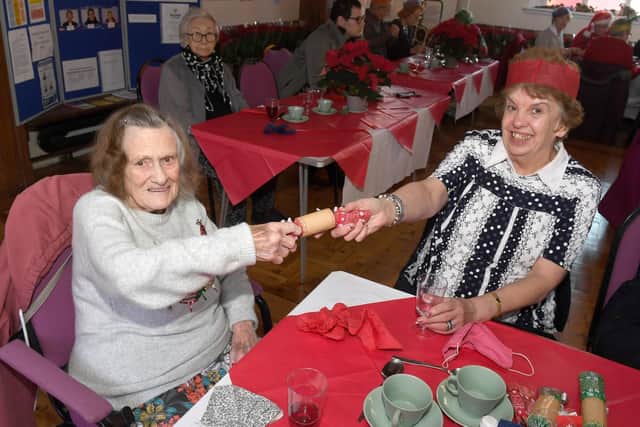 Having a cracking time - Val Shelton and Dawn Bradley.