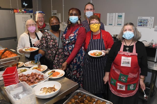 The Storehouse's Lunch Box 5000 team - Julia Fallowfield, Mick Bates, Funmi Abe, Bamidele Akomolafe, David Lofthouse, Wendy Bibb and Sylvia Terry.