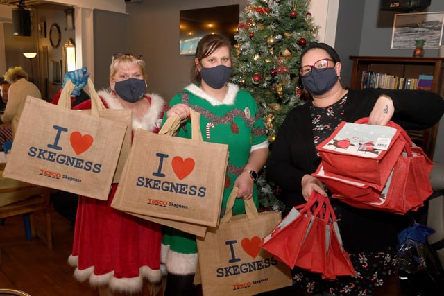 Jeanette Morley, Vanessa Edwards and  Jodie Wilcock from Tesco, who helped serve the meals on the day. Tesco also contributed some of the food and the goody bags for guests.