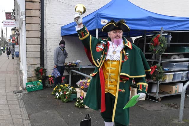 Sleaford Town Crier John Griffiths will be ringing a bell for Santa on Christmas Eve - you can too. EMN-211217-163124001