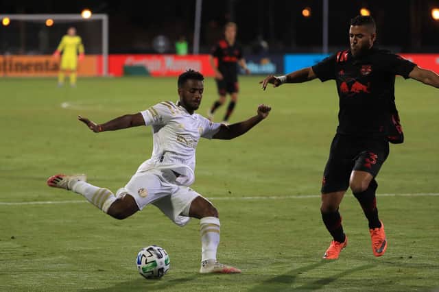 Mo Adams of Atlanta United in action against New York Red Bulls. (Photo by Mike Ehrmann/Getty Images)