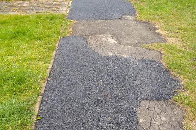 The temporary fix in Ancaster Avenue, Spilsby, which is now being repaired properly.