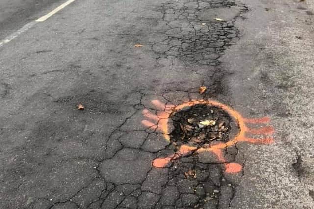 Scarbrough Avenue in Skegness has continued to be blighted with potholes.