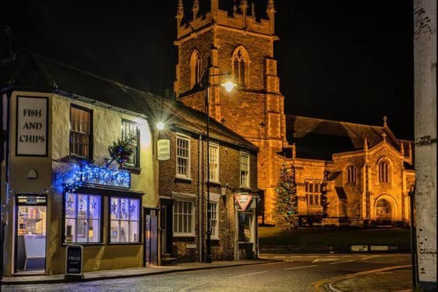 Beautiful photo of St Wilfrid's Church in Alford at Christmas, taken by Clive Sutton.