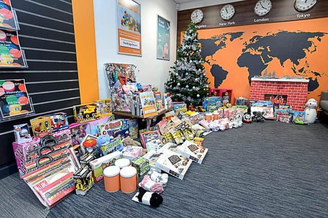 The donated gifts at the Tritton Road store.