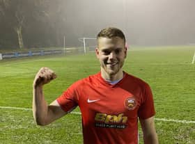 Danny Durkin was on target. Photo: Sleaford Town FC