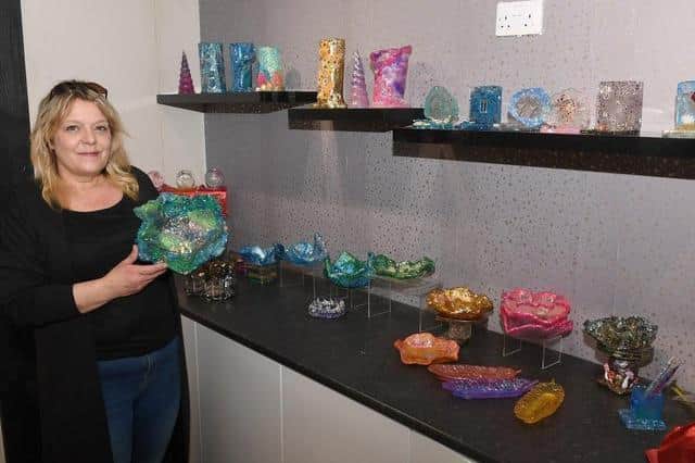 Donna Baldwin preparing to take her business, Moonyean, to the new Lumley Plaza in Skegness.