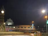 The Clock Tower at midnight as 2021 dawns - a different scene from the previous year when hundreds gathered to welcome in the New Year.