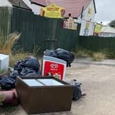 Fly tip spotted by Ingoldmells parish councillor Steve Walmsley.