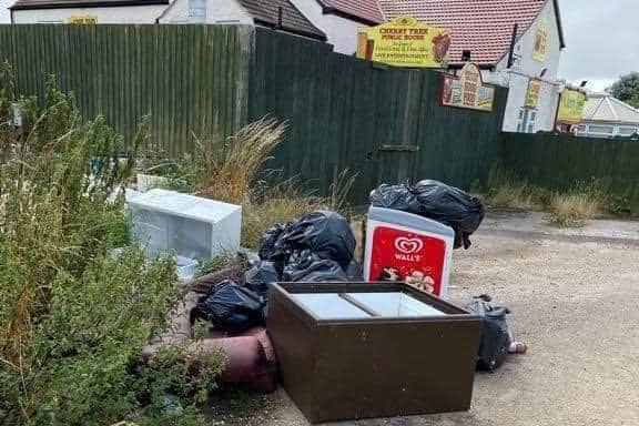 Fly tip spotted by Ingoldmells parish councillor Steve Walmsley.