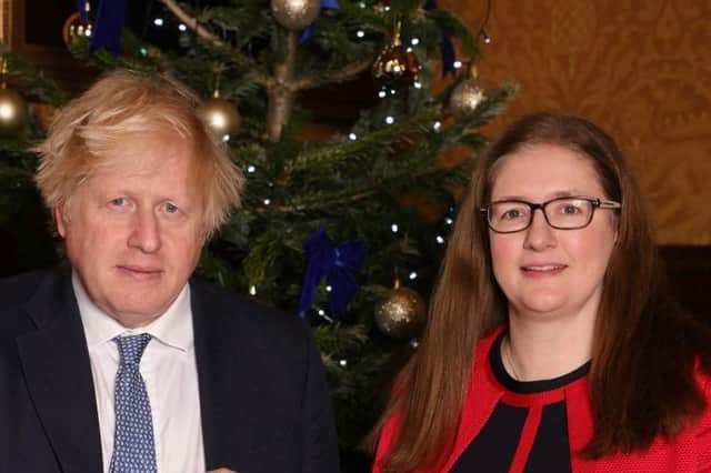 Prime Minister Boris Johnson was impressed with Dr Caroline Johnson's card design by school pupil Emily, from Ancaster. EMN-211221-154001001