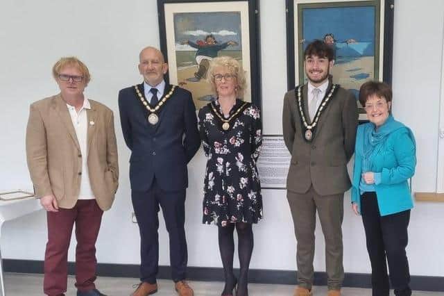 Skegness honoured John Byford (left) and Janice Sutton at an awards ceremony with the Mayor and Mayoress of Skegness Coun Trevor and Jane Burnham and the deputy Mayor, Coun Billy Brookes.
