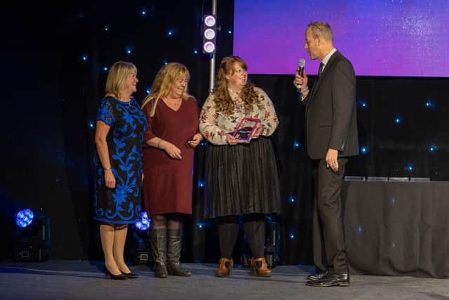 St Barnabas Hospices Julie Bishop and Ashleigh Robinson, with Tracy Perrett of Lincolnshire County Council. EMN-211222-145039001