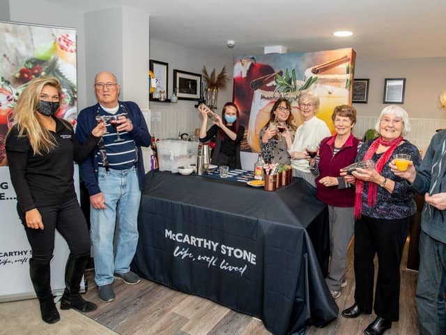 Cocktail making at McCarthy Stone's Gibson Court in Woodhall Spa. EMN-211229-095511001