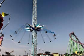 Paul Sargison from Skegness, and Jessica Moorehouse announced the they were expected a baby boy from the top of the Starflyer at Fantasy Island.