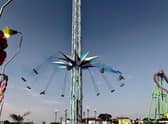 Paul Sargison from Skegness, and Jessica Moorehouse announced the they were expected a baby boy from the top of the Starflyer at Fantasy Island.