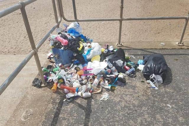 Rubbish left on a privately-owned stretch of Ingoldmells beach sparked an appeal for visitors to take it home.