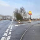 The entrance to the McDonald's car park at Holdingham. EMN-211224-102747001