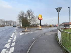 The entrance to the McDonald's car park at Holdingham. EMN-211224-102747001