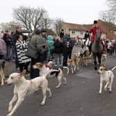 Blankney Hunt's Boxing Day meet in Eastgate Carpark in 2019, Sleaford. Hunt leaving Eastgate Car Park. EMN-211224-123105001