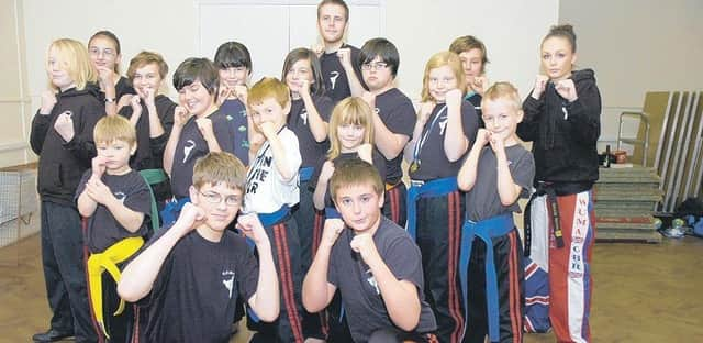 Members of Sleaford's Black Dragon Kickboxing Club 10 years ago.