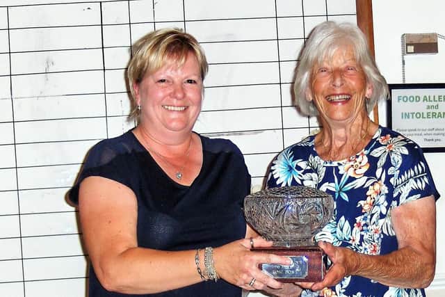 Lady Captain Yvonne Schaffarczyk with Gill Reynolds.