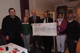 Mayor Coun Robert Oates, with Netra and Kandal Prasad of Gurkha 19,  Nadim Aziz, Ruth Rayner and Nathan from Rainbow Stars. EMN-220701-122120001