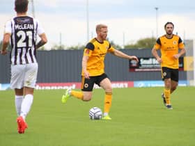 Paul Green in action for Boston United against Spennymoor. Photo: Oliver Atkin