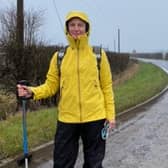 Blue Wilson arrived at Croft Bank for the latest leg of her charity challenge.