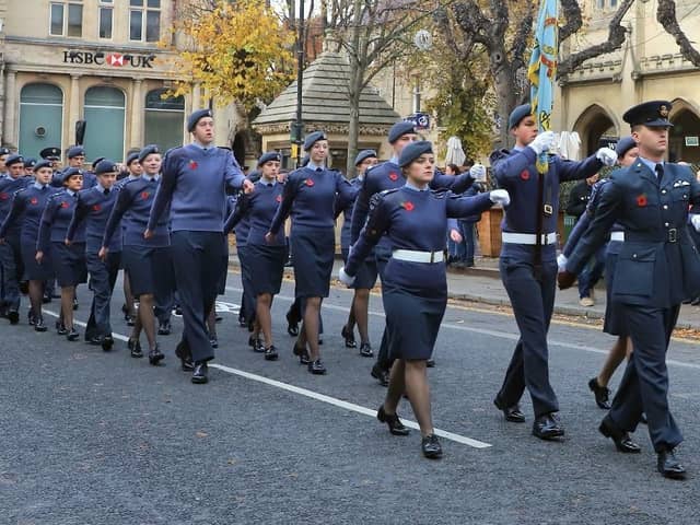 Air Cadets on parade on Remembrance Sunday.