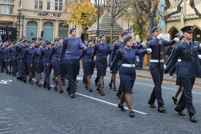 Air Cadets on parade on Remembrance Sunday.