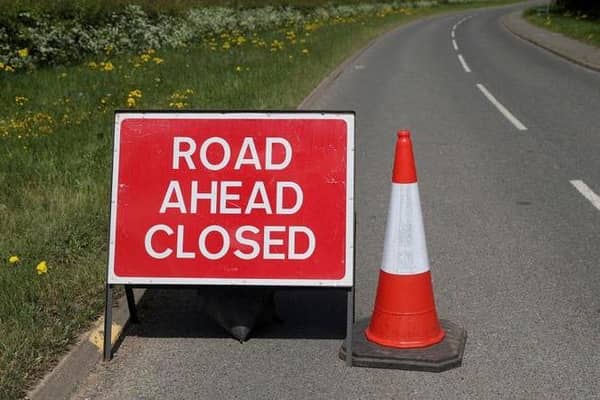Roads were closed earlier this afternoon in Bourne.