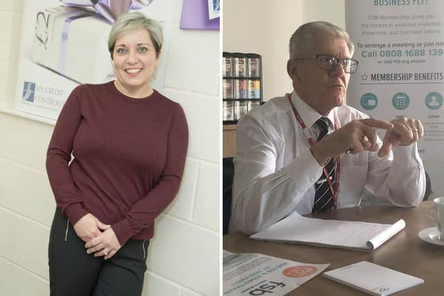 Samantha White and Michael Johnson, of the Lincolnshire branch of the FSB.