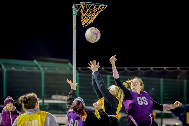 Boston Winter Netball League action. Photo: David Dales