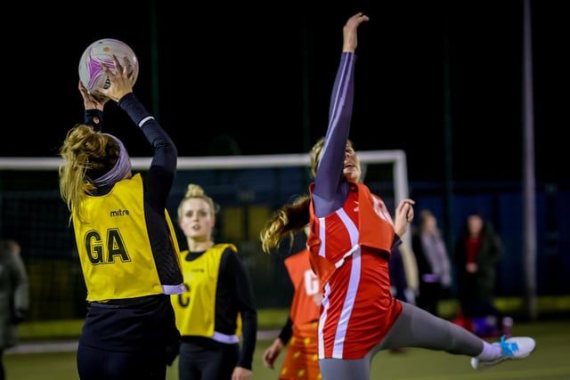 Boston Winter Netball League action. Photo: David Dales