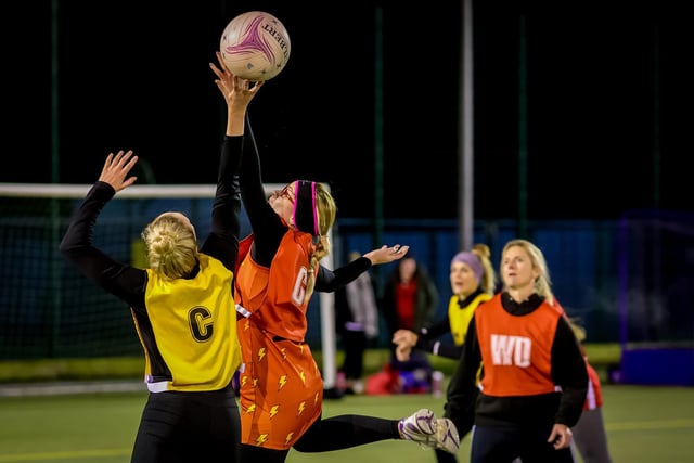 Boston Winter Netball League action. Photo: David Dales