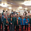 Horbling and Billingborough Cub Scouts and Beavers were the first educational group to visit the newly completed Sleaford Mosque on Wednesday evening. children are pictured with leaders, volunteers and members of the Sleaford Islamic Centre committee. Photo: N. Aziz EMN-220120-143825001